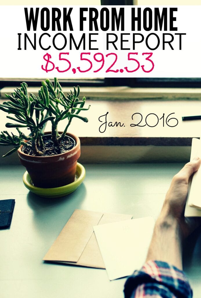 Here's my work from home income report for January 2016. How I made money blogging, freelance writing, and working as a virtual assistant!