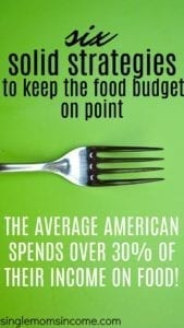Don't let food wreck your budget. Here are six strategies to keep the food budget in check.