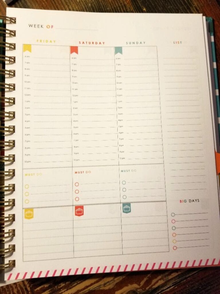 Living Well Planner Weekly Plans