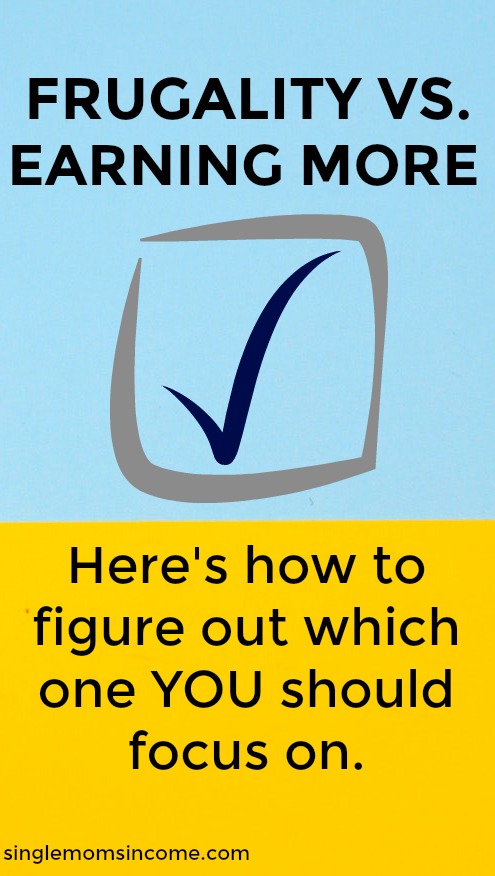 It's an age-old debate. Should you focus on saving and being frugal to free up more of your money or should you just direct all your attention to earning more? #frugality #personalfinance