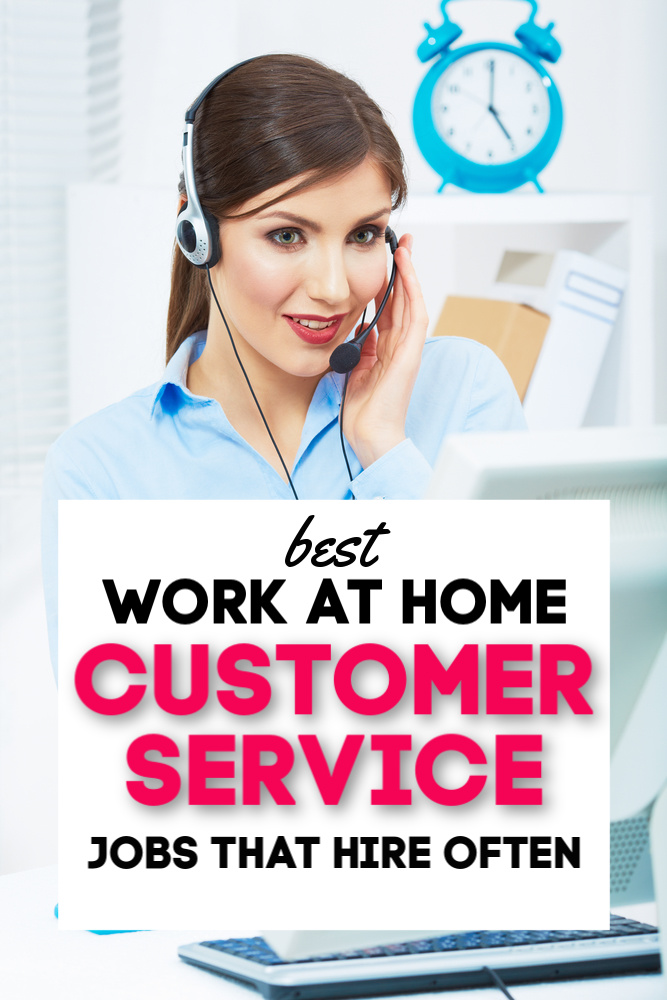 Best work at home customer service jobs from companies who hire often! #legit #workathome #customerservice #sidehustle