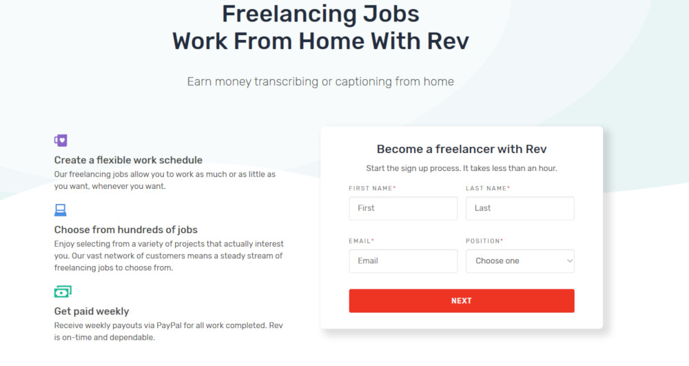 Make money as a freelancer with Rev.com