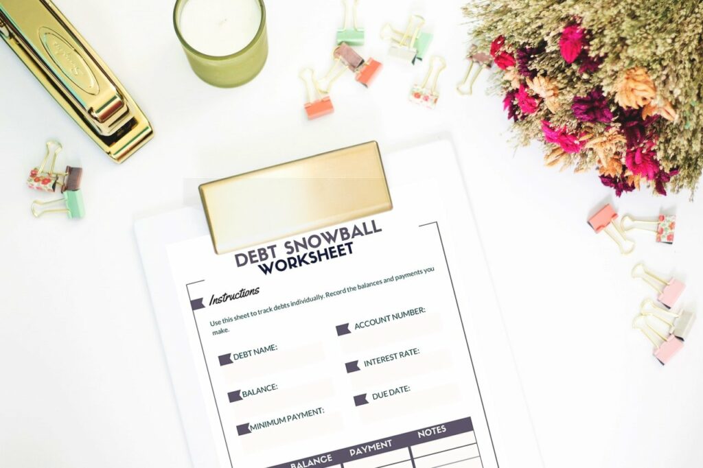 free debt snowball worksheet