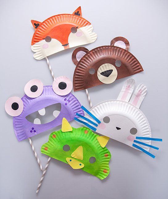 Paper Plate Mask Craft For Kids - The Peaceful Nest